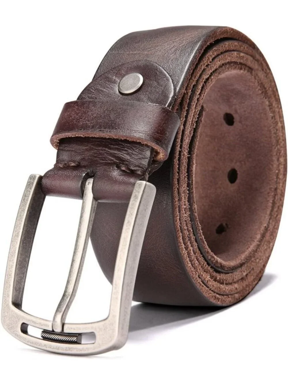 Stylish Men's 100% Italian Leather Belt with Anti-Scratch Buckle, Gift-Ready